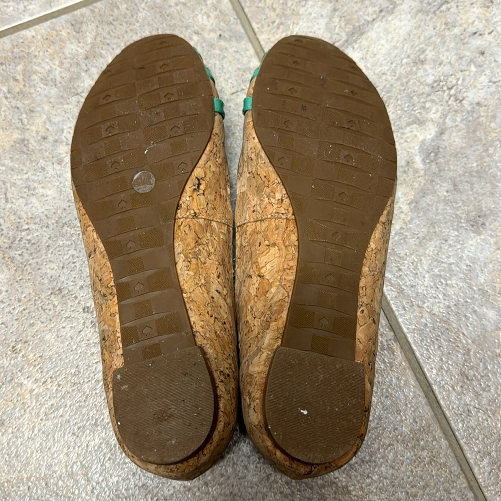 Kate Spade Cork with emerald green Ballet flats size 8 - Picture 5 of 6